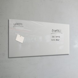 Magnetická sklenená tabuľa - glassboard 100x200 cm, biela | DoMo-GLASS