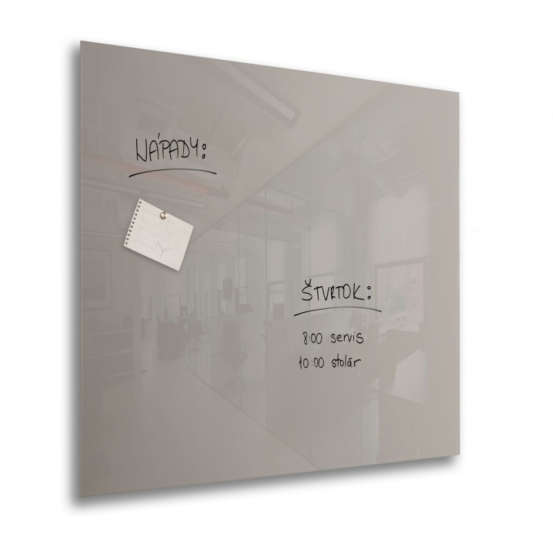 Magnetická sklenená tabuľa - glassboard 100x100 cm, hnedá | DoMo-GLASS
