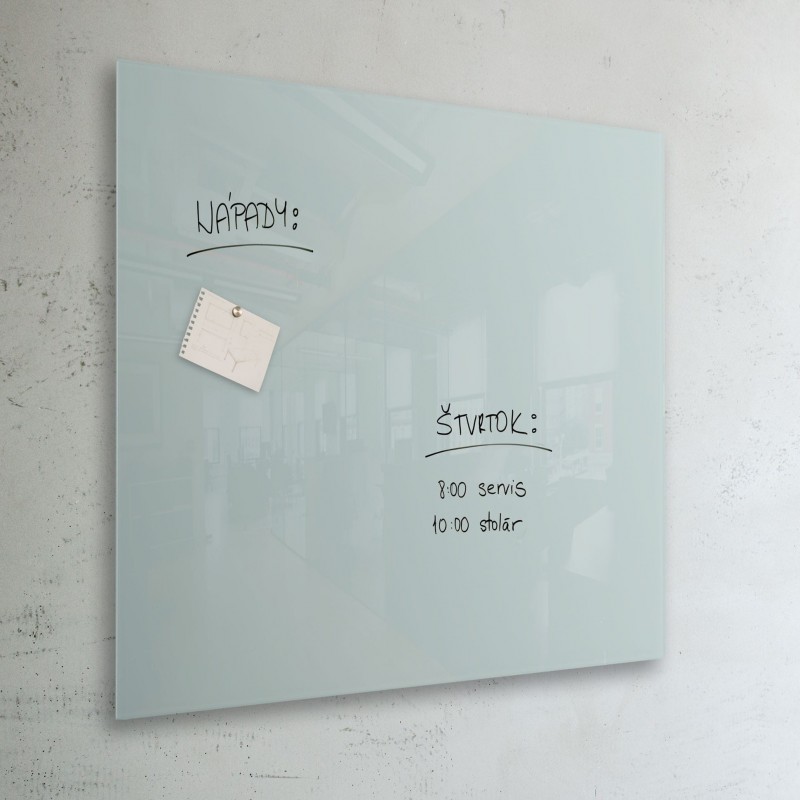 Magnetická sklenená tabuľa - glassboard 100x100 cm, svetlo modrá | DoMo-GLASS