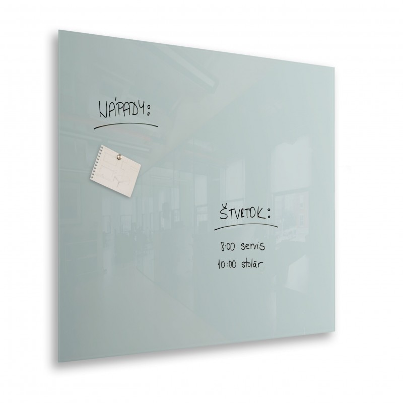 Magnetická sklenená tabuľa - glassboard 100x100 cm, svetlo modrá | DoMo-GLASS