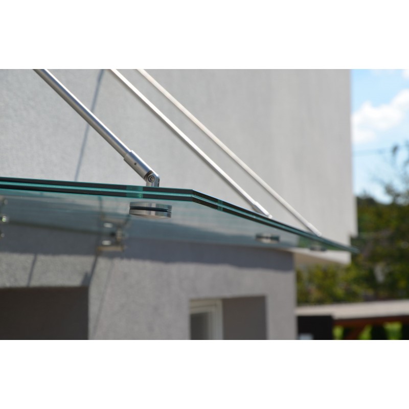 Glass rooflet ELEGAN triple-bar, with clear glass 270x75 cm
