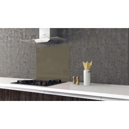 Hnedá kuchynská sklenená zástena za varný panel | DoMo-GLASS