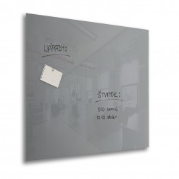 Magnetická sklenená tabuľa - glassboard 100x100 cm, sivá | DOMO GLASS