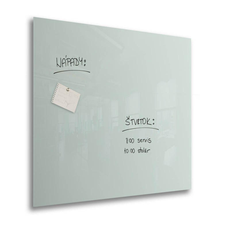 Magnetická sklenená tabuľa - glassboard 100x100 cm, svetlo zelená | DOMO GLASS