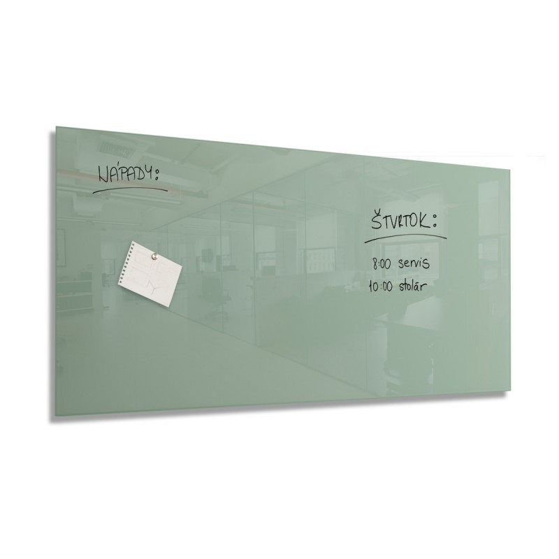 Magnetická sklenená tabuľa - glassboard 100x200 cm, zelená | DOMO GLASS