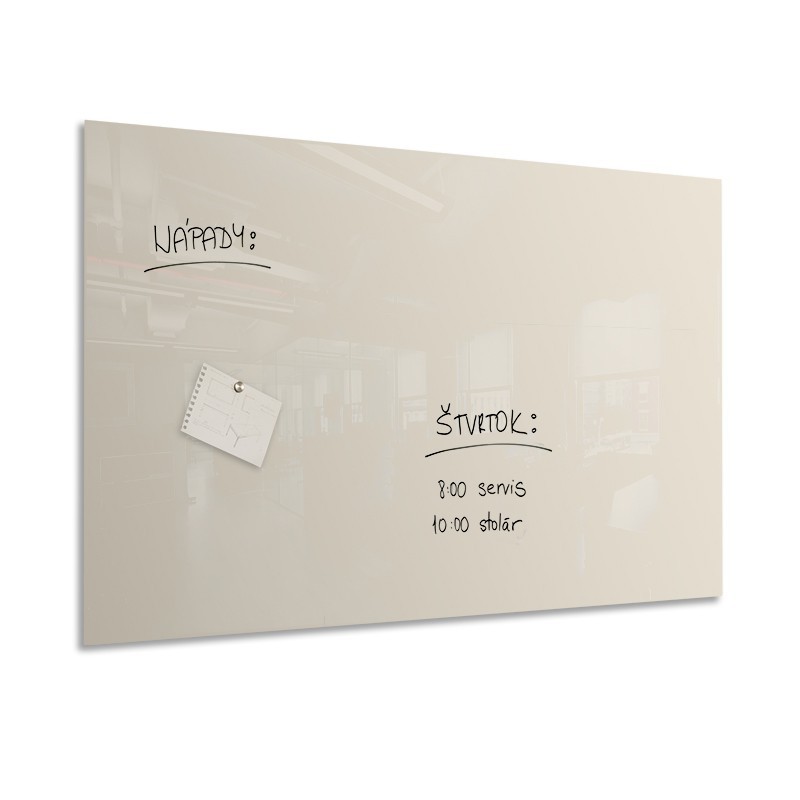 White magnetic glassboard 100x150 cm