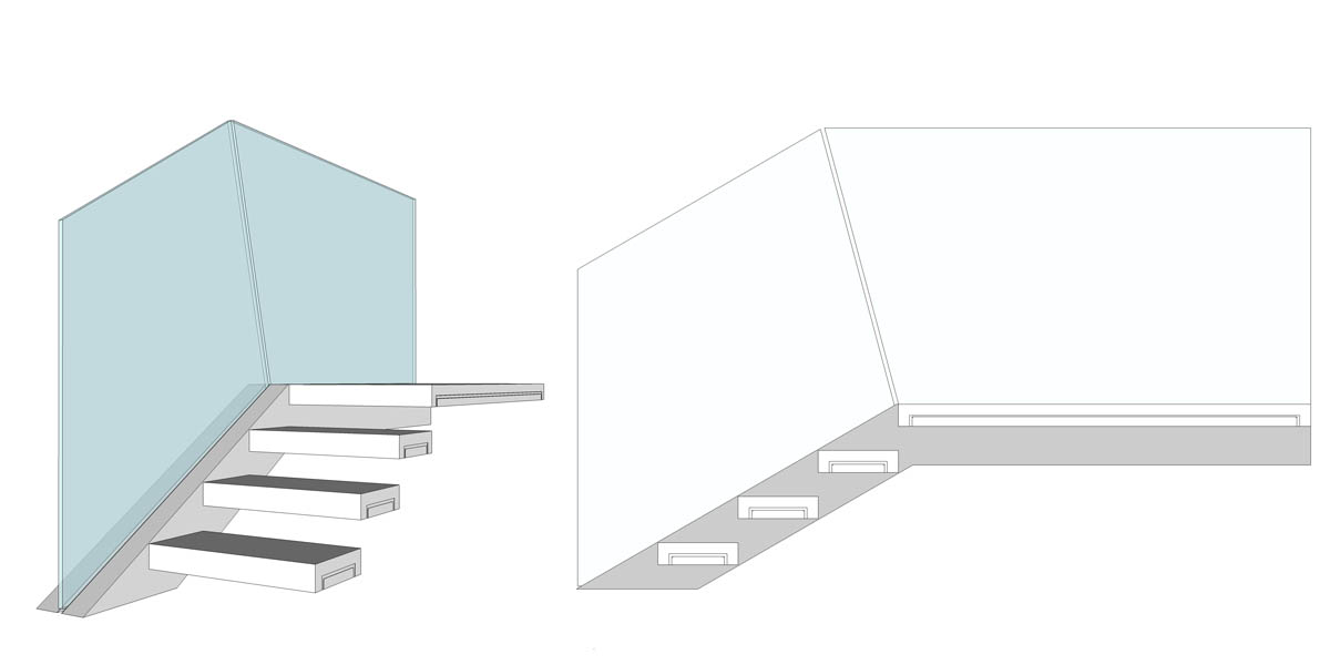 Návrh a vizualizácia skleneného zábradlia schodiska | DOMO GLASS